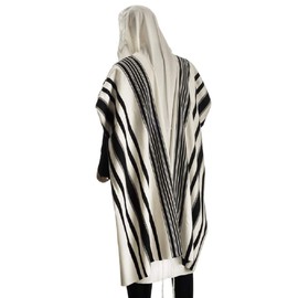 100% Wool Tallit Prayer Shawl Prima a a (Black) Size 51" L X 71" W