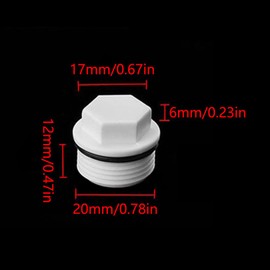 TopHomer 5 Pcs Outer Hex Male Threaded End Cap Plugs Garden Hose End Cap PVC Plastic Irrigation Pipe Connector Plug for Preventing Leakage Clogging(Hexagonal White)