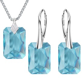 MŚ 1997 MENNICA ŚWIDNICKA Fashion Jewellery Silver Hanging Earrings and Necklace Jewellery Set 925 Silver Gift for Girlfriend Ladies and Girls Premium Jewellery Set for Women, Sterling Silver, Cubic