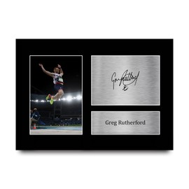 HWC Trading A4 Greg Rutherford Great Britain Olympics Gifts Printed Signed Autograph Picture for Olympic Memorabilia Fans - A4