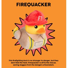 Fuzzyard Waddle Squad-dle Assorted Plush Dog Toys (Firequacker)