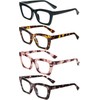 REAVEE 4 Pack Oprah Style Reading Glasses Blue Light Blocking