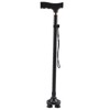Height Adjustable Aluminum Alloy Cane with T Handle 4-pronged Pivot