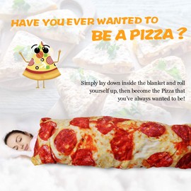 Lhedon Gifts for Men Pizza Blanket Adult Size 71 Inch, Graduation Gifts for Him, from Son, Pepperoni Pizza Food Blanket for Adult, Flannel Throw Blanket Funny Birthday Gifts for Boyfriend