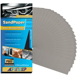 ALPXUXP Sandpaper P800 Grit Pack of 30 Wet and Dry Professional Water Emery Paper for Car Metal Wooden Furniture Stone Varnish Glass 23 x 9 cm