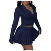 SOLY HUX Women's Skirt Sets 2 Piece Outfits Long Sleeve