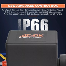 AC-DK 2000lb Electric Winch 12V Synthetic Rope Tow Truck Trailer ATV UTV Offroad Boat - 2500 lb Synthetic Rope