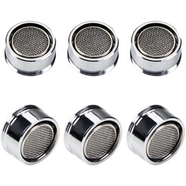 Juvielich 6 Pcs Faucet Aerator 15/16 Inch 24mm Replacement Aerator Male Stainless Steel Water Aerator Faucet Filter Kitchen Sink Faucet Aerator With Gasket and Sealing Tape for Kitchen Bathroom