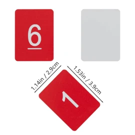 Plastic Numbered Tags Number Disc Number Token Rectangle (0-50, Red)