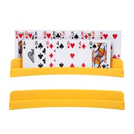 GHERPTE 2 Packs of Double-Layer Card Holders，Playing Card Holder for Kids Adults Hands Free Card Holder for Family Card Game Nights Poker Parties