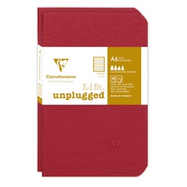Clairefontaine Age Bag Duo 734172C Set of 2 Notebooks 9 x 14 cm Stapled 48 Sheets 90 g Lined Red 1 Set