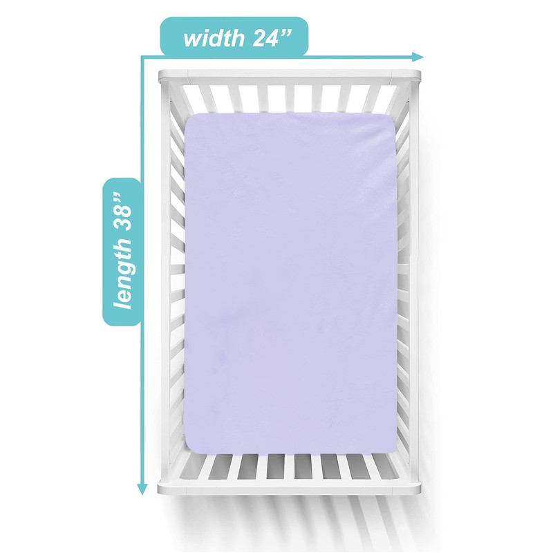 TL Care Heavenly Soft Chenille Mini Crib Sheet, Lavender, for