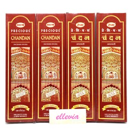 HEM Indian Incense Stick Type [Precious Chandan] Economy Pack (Set of 4 Boxes) [Welcome to the World of Incense Set]