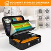 JUNDUN Fireproof Document Box,Hard Case Fireproof Document Organizer with Lock，Home