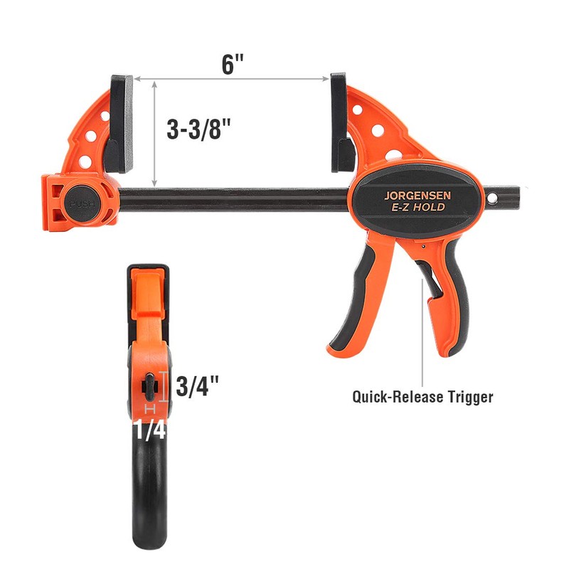 Jorgensen 6" One Hand Clamp/Spreader, 300 Lbs Clamping Force, E-Z