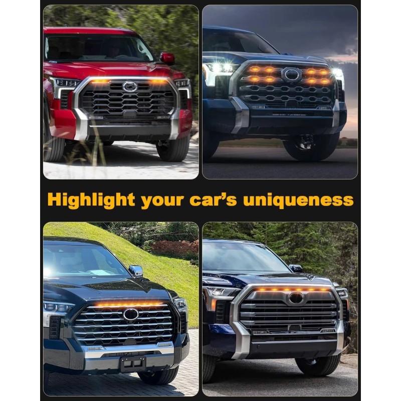 Sidi LED Amber Grill Lights for 2007-2024 Toyota Tundra Raptor