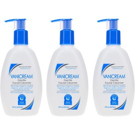 Vanicream Gentle Facial Cleanser for Sensitive Skin with Pump Dispenser, 8 Oz (Pack of 3)