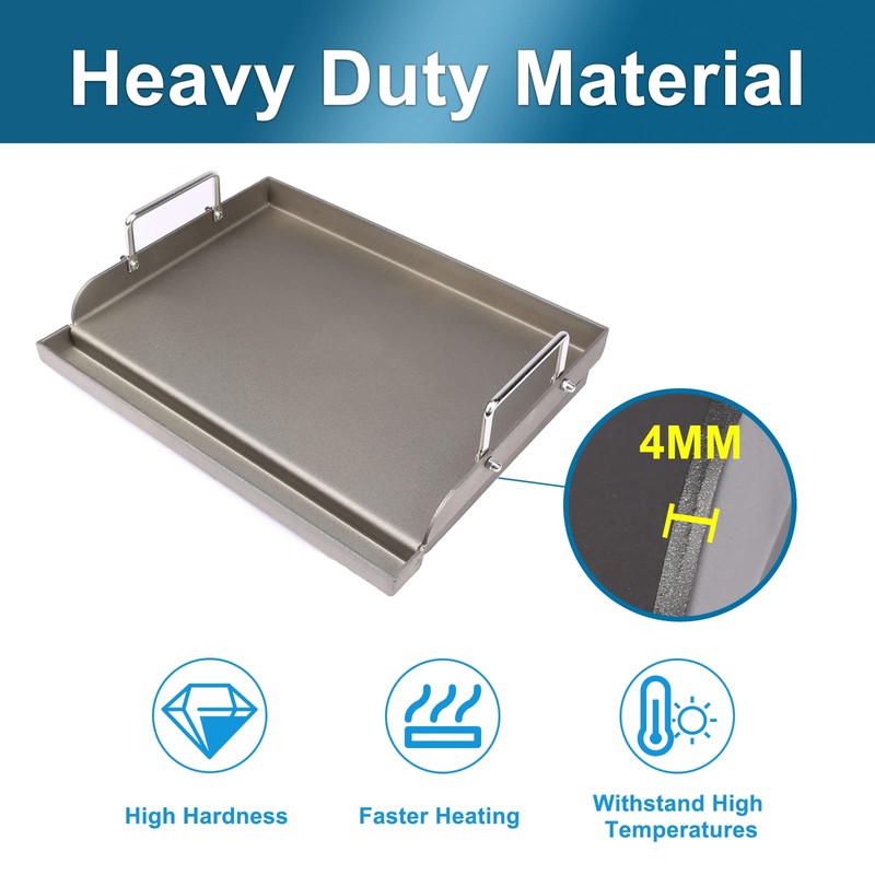 Utheer Cast Iron Griddle for Gas Grill, 25" x16" Flat