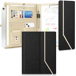 FYY Binder, A4 Clipboard, Tri-Fold, Premium PU Leather, Storage Pocket, Includes Pen Holder, Magnetic Closure, Multi-functional, Folder, Desk Pad, Conference Pad, Business File, Document Folder, For
