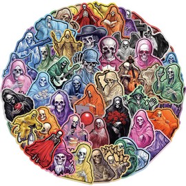 Skeleton Man Stickers,50 PCS Skull Vinyl Waterproof Decals for Water Bottles Computer Bicycle Skateboard Luggage Phone Pad Laptop Kids Teens Stickers Pack