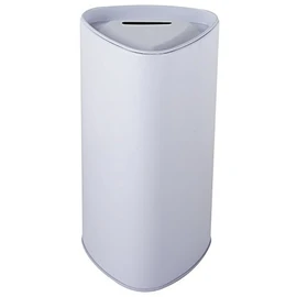 Tall Triangle Tin Charity Donation Coin Collection Box Tip Container Can Ticket & Suggestion Box (10 Pack)