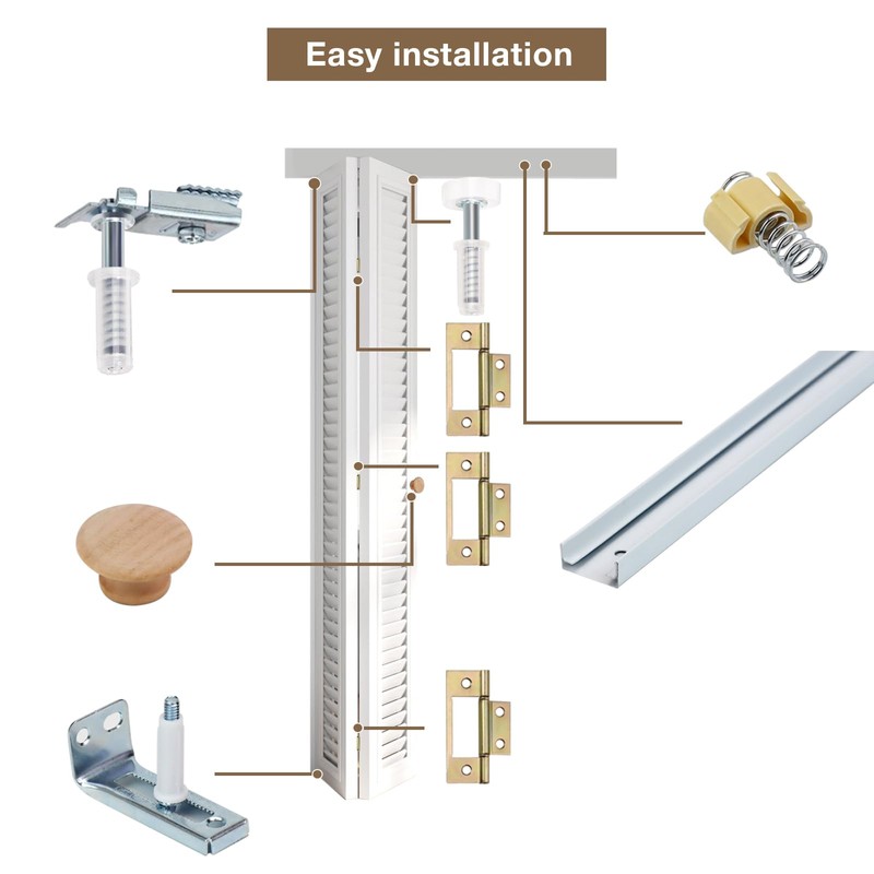 Bifold Door Hardware Kit, 36-Inch Bi-fold Closet Door Track Kit