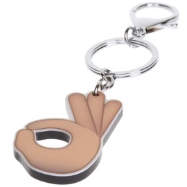 Stands Out, Supplying Outstanding Gifts OK Sign Hand Emoji Novelty Keyring Bag Tag Charm