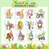 Whaline 12Pcs Spring Gnome Refrigerator Magnets Assorted Floral Gnome Fridge