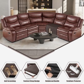 KinCam Waterproof Sectional Couch Covers, Oversized Recliner Sofa Covers for Reclining L Shape Couch, Non Slip Sectional Sofa Cover Washable Slipcover (1 Seat Couch Cover, Chocolate)