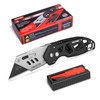 HAUTMEC Folding Utility Knife with 10-Pack SK2H Blades, Heavy-Duty Aluminum