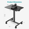 DUMOS Small Standing Desk Mobile Portable Rolling Laptop PC Table