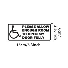 2PCS Please Allow Enough Room - 6.3"x2.36", Durable Vinyl Car Sticker with Wheelchair Icon for Windows & Bumpers of Cars - Care for The Disabled Slogan |#AZ159 (Black)