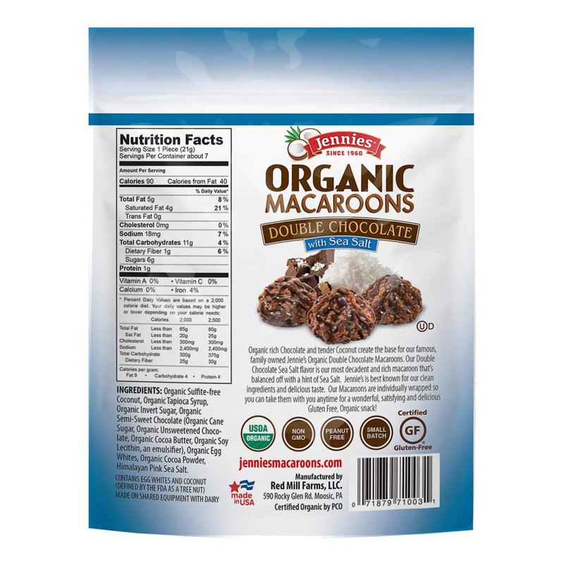 Jennies Organic Coconut Macaroons Variety Pack, 5.25oz | Coconut, Chocolate