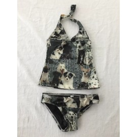Zara Terez +ASPCA Puppy Puppies Print Halter Tankini Kids/Little Girls Sz 4 NWT!