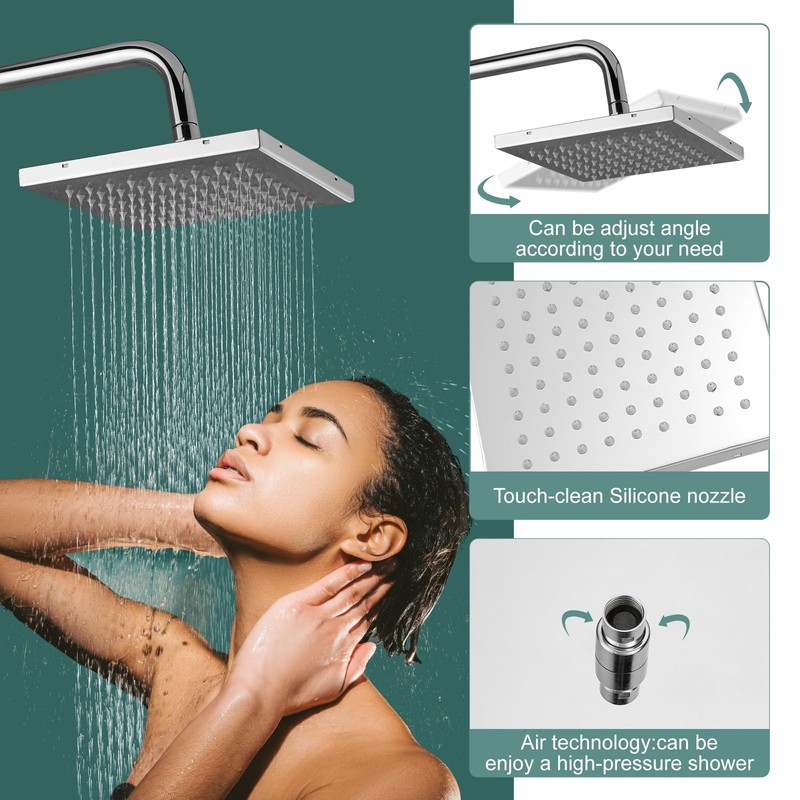 Polish Chrome Exposed Shower System 2 Functional Bathroom Shower Set