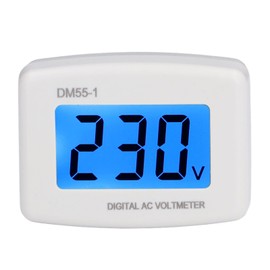 Socket Voltage Meter, Socket Voltage Monitor, DM55-1, Digital Voltmeter, LCD Display for Offices, Factories, Laboratories and Private Homes (EU Plug)