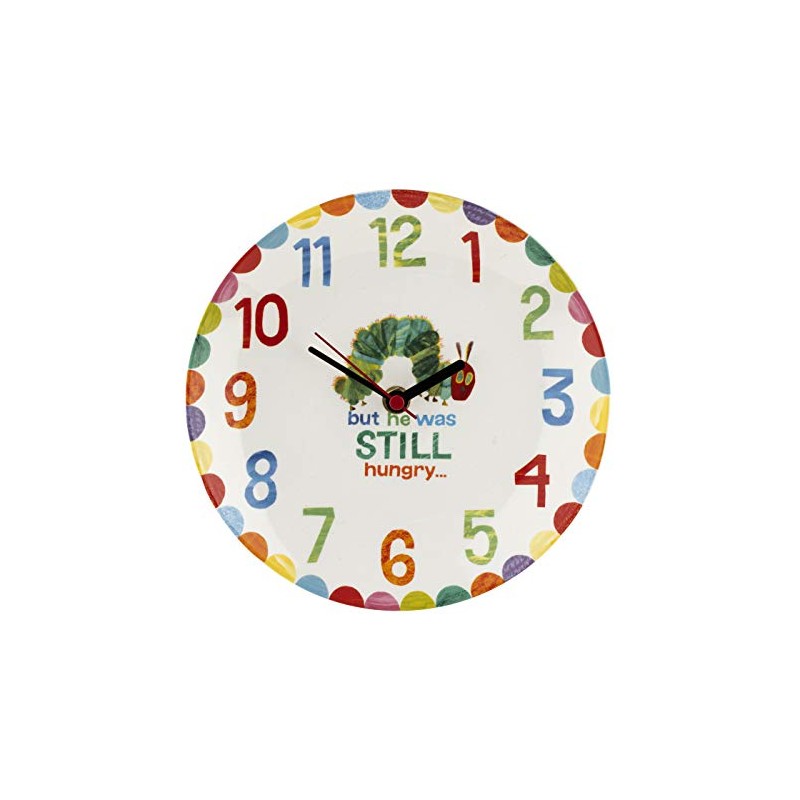 Portmeirion VHC79180-XD The Very Hungry Caterpillar Clock, Yellow, Green and