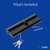 XFORT Matt Black Euro Cylinder Lock 45/45 (90mm), Door Barrel