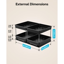 Nieifi Vertical Spice Rack Pull Out-Spice Racks for Inside Cabinets-8-1/4 inch Wide-Suitable for Cabinets Larger Than 12 inches High-Seasoning Kitchen Organizer-8.26" W x 10.6"D x 8.7"H-2 Pack-2 Tier