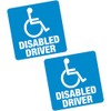 2 x Disabled Driver Blue Badge 6" 150mm Sq Vinyl