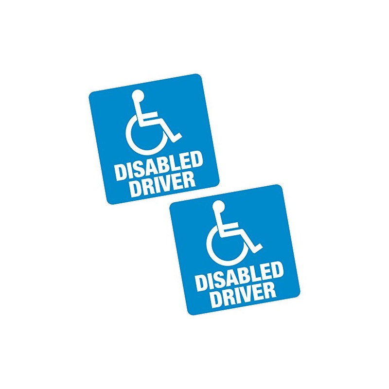 2 x Disabled Driver Blue Badge 6" 150mm Sq Vinyl