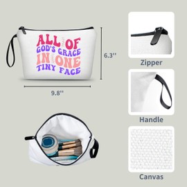 ARIOSEY - Regalos de Dios e hija para niñas, toda la gracia de Dios en una cara pequeña, organizador de viaje de maquillaje cosmético, regalos para profesores, regalos de amistad, regalos