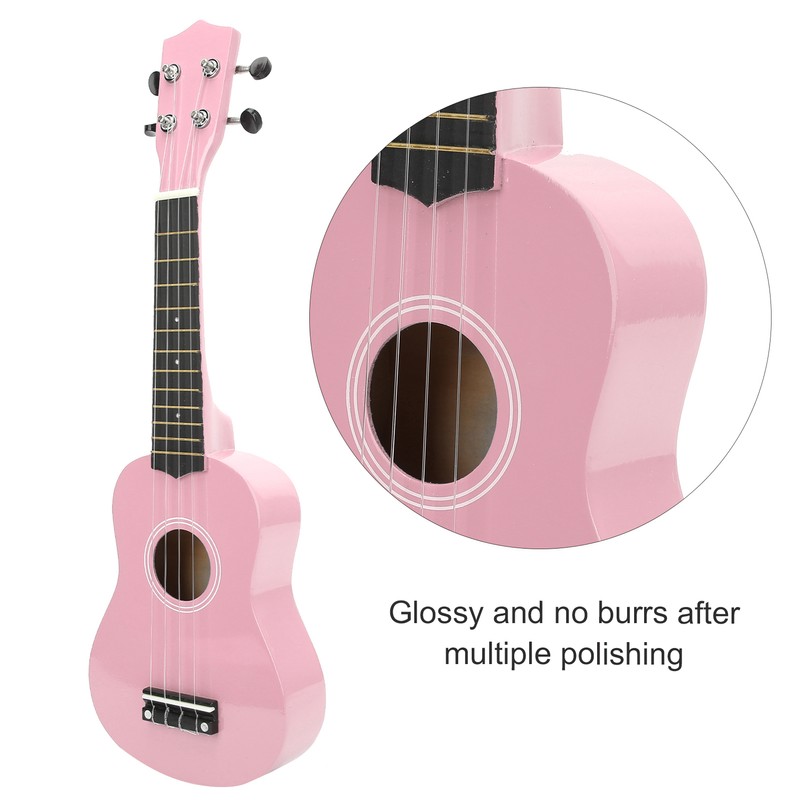21 Inch Ukulele Set Glossy Bright Soft String Orchestral Instrument