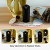 kakoya Flickering Flameless Candles, Battery Operated Acrylic LED Pillar Candles