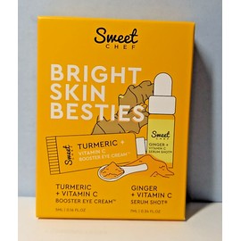 SWEET CHEF Bright Skin Besties Turmeric + Vitamin C Eye Cream & Serum Shot, NIB