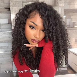 ISEE HAIR [WEAR GO HALF WIG] ISEE Invisible Hairline Wear Go Half Wig Glueless Human Hair Wigs Water Wave Hair Seamless Flip Over Wig Beginner Friendly Vacation Hair - Hair Length: 16 inch (Bob)