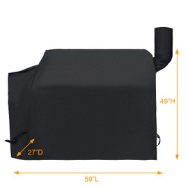 i COVER Pellet Grill Cover- Fits Traeger 34 Series and Pro 780 Grills and Smokers Heavy Duty Water Proof Patio Outdoor Canvas BBQ Covers, for Traeger 34/780 Collection Barbeque and Smoker