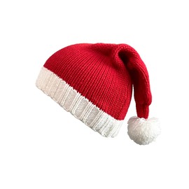 Anlaey Long Santa Hat Knitted Baby Christmas Hats Winter Crochet Xmas Stocking Hat for Kids Red