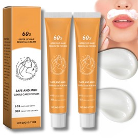 2Pcs Facial Hair Removal Cream for Women male,Natural Gentle Hair Removal Cream Face,Upper Lip Hair Removal cream for Sensitive Skin,Soothing & Moisturizing Effective Quick Depilatory Cream