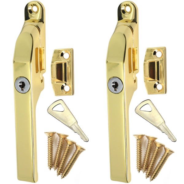 2X Window Locking Casements - Brass Window Handle Replacement Locks